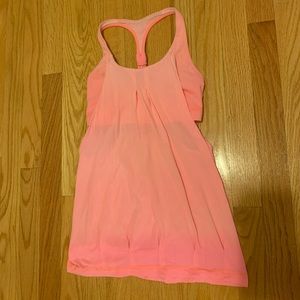 Lululemon tank with bra attached. Coral color